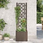 vidaXL Lit surélevé de jardin et treillis et système d'arrosage Moka