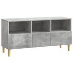 vidaXL Meuble TV 102 x 34 5 x 50 cm Gris béton Bois d'ingénierie