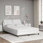 vidaXL Cadre de lit sans matelas Zadar blanc 140x190 cm similicuir