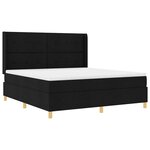 vidaXL Lit à ressorts avec bandes LED Noir 180 x 200 cm tissu