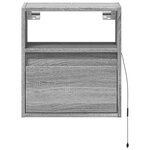 vidaXL Table de chevet murale avec lumières LED sonoma gris