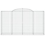 vidaXL Paniers à gabions arqués 25 Pièces 300x50x160/180 cm fer galvanisé