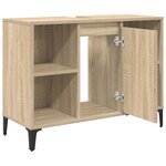 vidaXL Armoire d'évier avec étagère Chêne Sonoma 80 x 33 x 60 cm