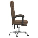 Fauteuil de massage inclinable de bureau informatique étude tissu brun 02_0025419