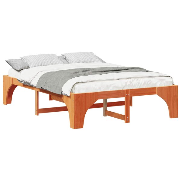 vidaXL Cadre de lit Marron 150 x 200 cm Pin massif