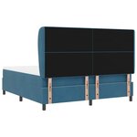 vidaXL Lit à ressorts avec matelas Bleu foncé 200 x 180 cm Velours