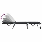 vidaXL Chaise longue pliante Noir 188 x 57 x 86 5 cm Polyester