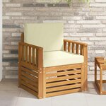 vidaXL Canapé d’extérieur Bois d'acacia massif et polyester Naturel