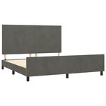 vidaXL Cadre de lit sans matelas gris foncé velours