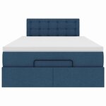 vidaXL Lit ottoman avec matelas bleu 120x200 cm tissu