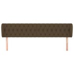 vidaXL Tête de lit avec oreilles Marron foncé 183x23x78/88 cm Tissu