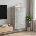 vidaXL Armoire Murale Gris béton 66 x 34 5 x 92 cm Bois d'ingénierie
