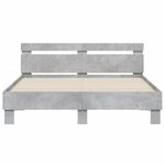vidaXL Cadre de lit avec tête de lit et LED gris béton 140x200 cm