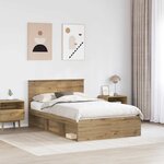 vidaXL Cadre de lit Chêne artisan 120 x 190 cm Bois d'ingénierie