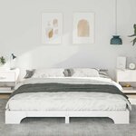 vidaXL Cadre de lit surélevé Blanc 180 x 210 cm Bois massif en pin