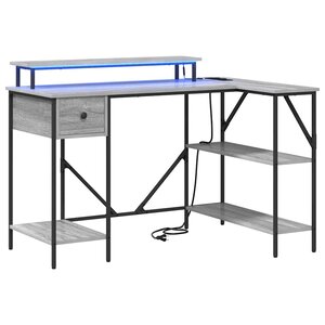 vidaXL Bureau Sonoma gris 120 x 79 x 86.5 cm Bois d'ingénierie