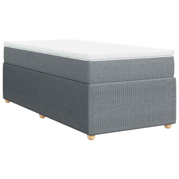 vidaXL Sommier à lattes de lit avec matelas Gris clair 100x200cm Tissu