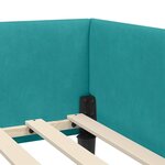 vidaXL Cadre de lit d'angle avec tête de lit Turquoise 80 cm x 200 cm