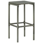 vidaXL Tabourets de bar avec coussins lot de 4 gris résine tressée