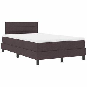 vidaXL Lit à ressorts avec matelas Marron foncé 120 x 190 cm tissu