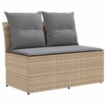vidaXL 2 Pièce Canapé du milieu de jardin avec table relevable