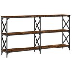 vidaXL Table console chêne fumé 200x28x80 5 cm bois d'ingénierie