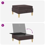 vidaXL Pouf avec Rangement Marron foncé Tissu