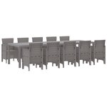 vidaXL Ensemble de repas de jardin 11 pièces gris clair poly rotin