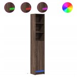 vidaXL Buffet avec LED chêne marron 36x32 5x200 cm bois d'ingénierie