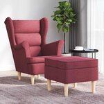 vidaXL Fauteuil avec repose-pied Rouge bordeaux Tissu