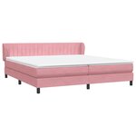 vidaXL Sommier à lattes de lit avec matelas rose 180x210 cm velours