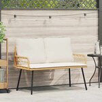 vidaXL Banc de jardin avec coussin Marron 114 x 64 x 78cm Métal