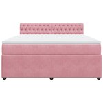 vidaXL Sommier à lattes de lit avec matelas Rose 180x200 cm Velours