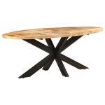 vidaXL Table à dîner ovale 200x100x75 cm Bois de manguier brut