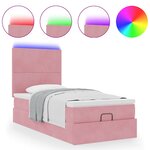 vidaXL Cadre de lit ottoman avec matelas rose 90x200 cm velours