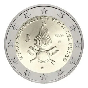 2 euros commémorative Italie 2020 - Corps national des sapeurs pompiers.