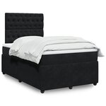 vidaXL Sommier à lattes de lit avec matelas Noir 120x200 cm Velours