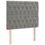vidaXL Tête de lit Gris clair 100x7x118/128 cm Velours