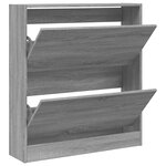 vidaXL Armoire à chaussures sonoma gris 80x21x87 5cm bois d'ingénierie