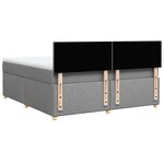 vidaXL Sommier à lattes de lit avec matelas Gris clair 180x200cm Tissu