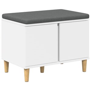 vidaXL Banc d'entrée avec coussin avec stockage Blanc 60 x 38 x 46 cm