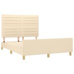 vidaXL Cadre de lit avec tête de lit Crème 140x190 cm Tissu
