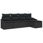 vidaXL Ensemble de salle à manger pour jardin avec coussin 5 Pièces Noir
