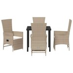 vidaXL Ensemble de salle à manger pour jardin 5 Pièces Beige polyrotin