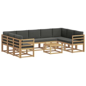 vidaXL Ensemble de canapés d'extérieur 10 pc Blanc et anthracite