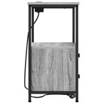 vidaXL Table de nuit avec station de chargement Sonoma gris
