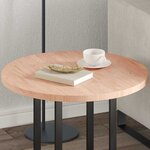vidaXL Plateau de table Autre Marron clair Ø 60 x 2.5 cm Chêne massif