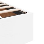 vidaXL Cadre de lit avec matelas Blanc pur 200 x 200 cm Faux cuir