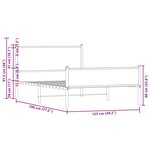 vidaXL Cadre de lit en métal sans matelas chêne marron 120x190 cm