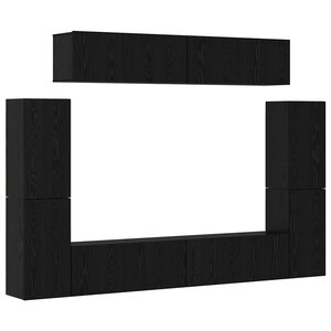 vidaXL Ensemble meuble TV 8 Pièces Chêne noir 80 x 30 x 30.5 cm